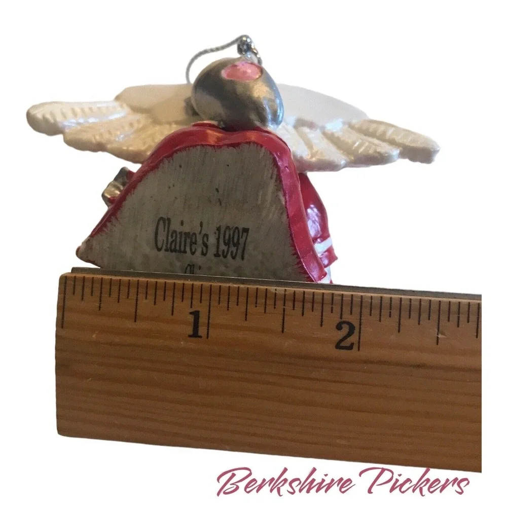 Teddy Bear‎ angel Ornament Figurine 1997 Cupid with Arrows Loves Me Loves Me Not